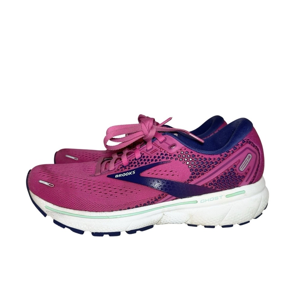BROOKS Women's SIZE 8.5 Ghost 14 Pink Purple Running Athletic Shoes Sneakers